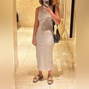 Bershka Light Gray Midi Dress